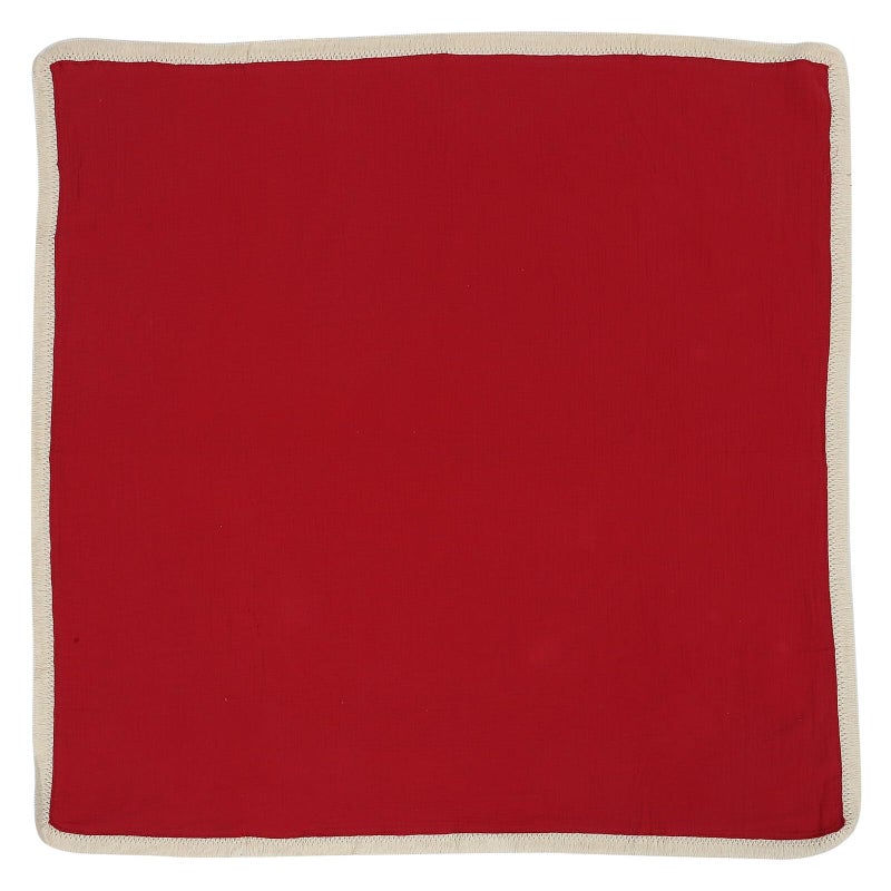 Burgundy Cotton Gauze Receiving Blanket for Newborns with Tassel Edge Comfortable Bedding - Image 2