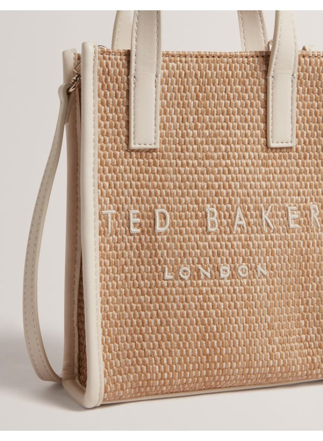 Ted Baker حقيبة أيقونية صغيرة من الرافييا الاصطناعية - Image 3
