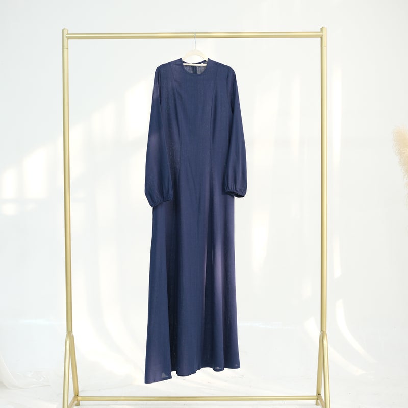 Loriya Waist-Cinching Flared Long-Sleeve Dress with Elastic Cuffs - Loriya 5  Flowers - Image 1