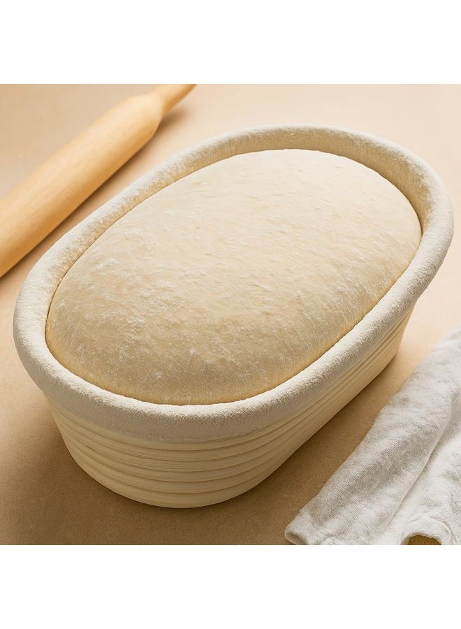 Saint Germain Bakery (10 x 6 x 4 inch) Premium Oval Banneton Basket with Liner - Perfect Brotform Proofing Basket for Making Beautiful Bread - Image 5