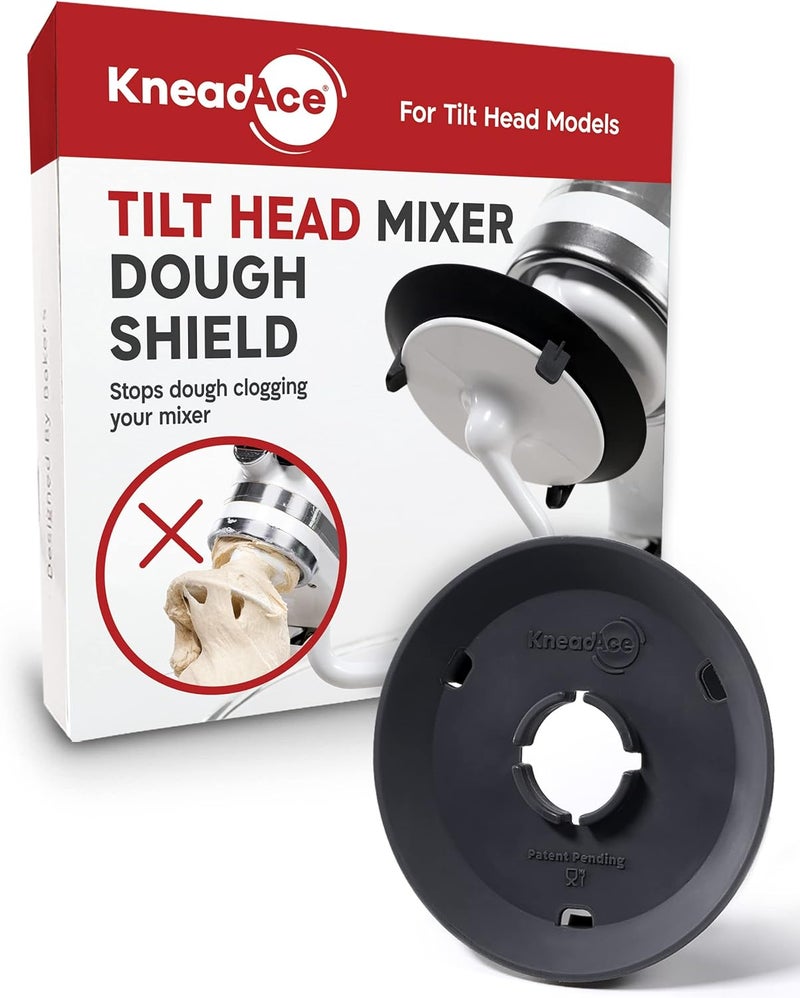 KNEADACE واقي خطاف عجين لمحضر الطعام Kitchen Aid – يمنع عجينك من الارتفاع وإعاقة عمل المحضر؛ إضافة خالية من الفوضى، متوافقة مع خطافات العجين على شكل حرف C من Kitchen Aid (لون رمادي داكن). - Image 1