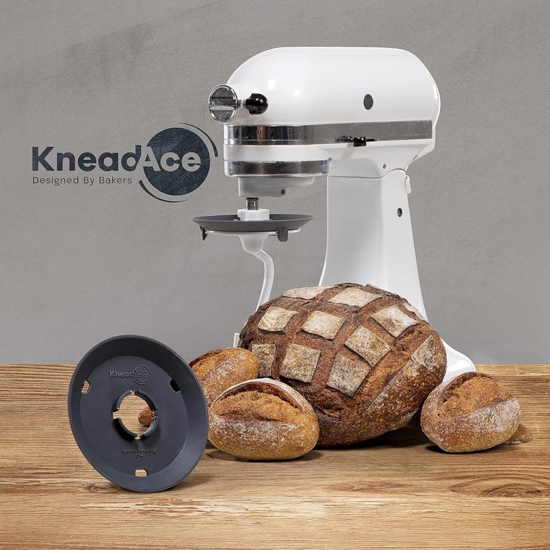 KNEADACE واقي خطاف عجين لمحضر الطعام Kitchen Aid – يمنع عجينك من الارتفاع وإعاقة عمل المحضر؛ إضافة خالية من الفوضى، متوافقة مع خطافات العجين على شكل حرف C من Kitchen Aid (لون رمادي داكن). - Image 5