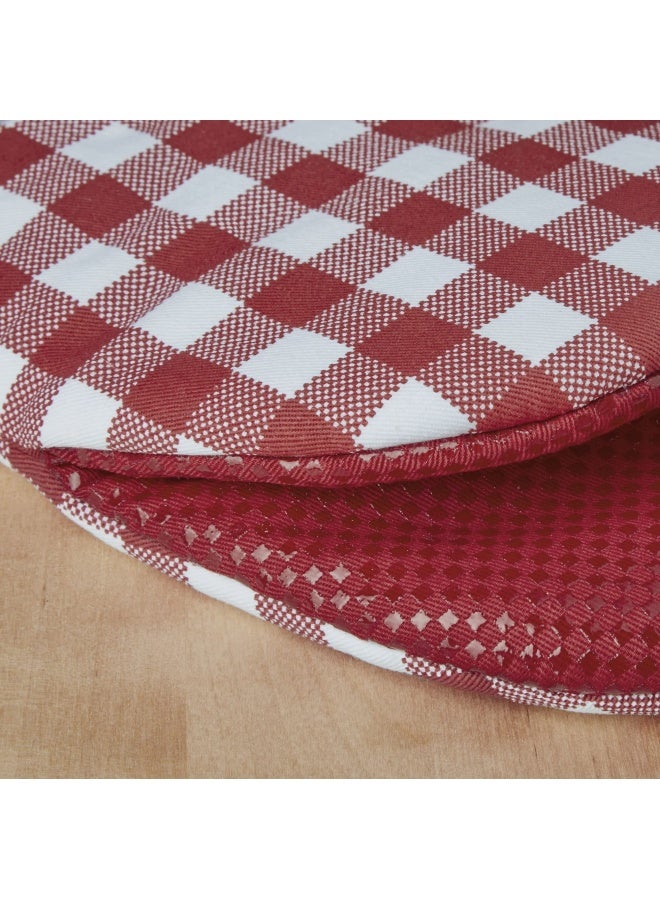 Kitchenaid Gingham Cotton Mini Oven Mitt 2-Pack Set  Passion Red  5.5 X8 - Image 4
