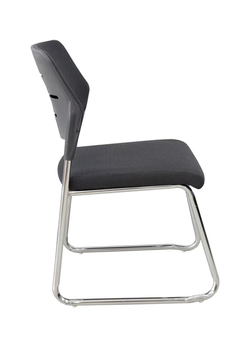 KARNAK Visitor Chair with Chrome Frame, Mesh Back, Ergonomic Seat for Office & Home - Black  - Image 2