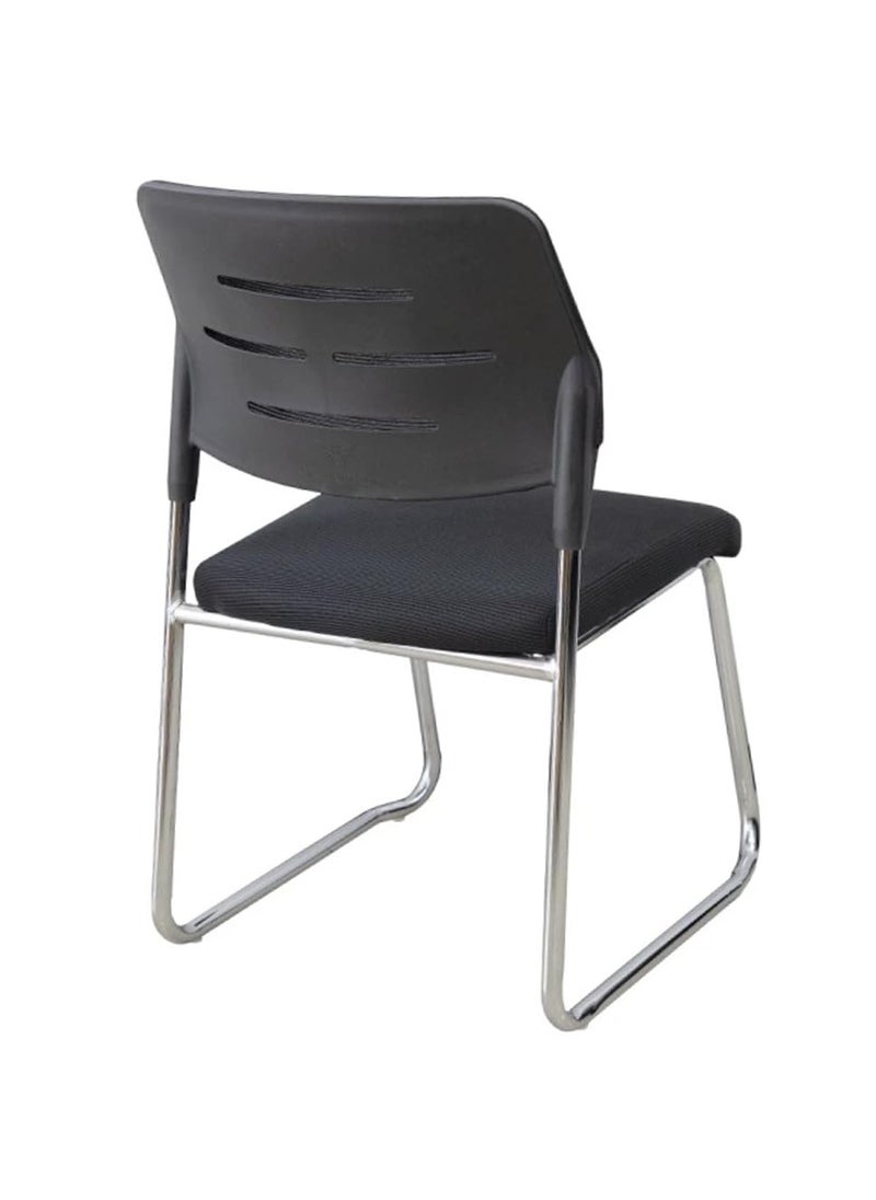 KARNAK Visitor Chair with Chrome Frame, Mesh Back, Ergonomic Seat for Office & Home - Black  - Image 3