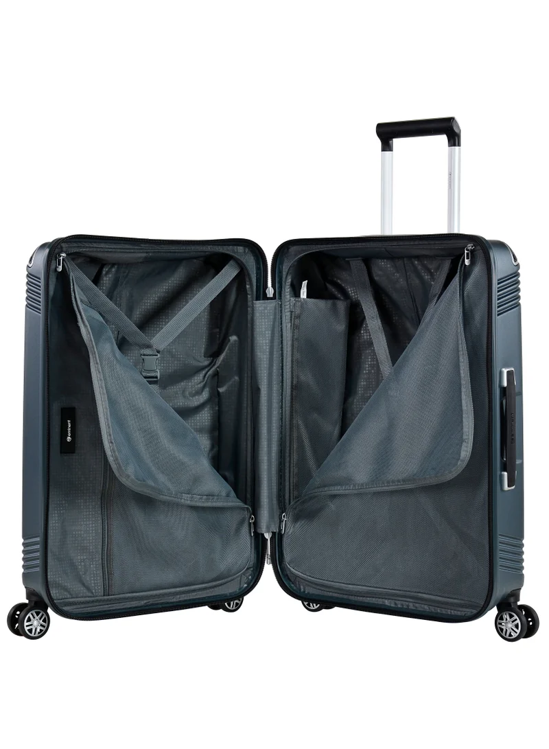 eminent Hard Case Travel Bag Medium Luggage Trolley Polycarbonate Lightweight Suitcase 4 Quiet Double Spinner Wheels With Tsa Lock KK10 Graphite