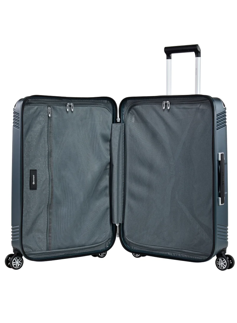 eminent Hard Case Travel Bag Medium Luggage Trolley Polycarbonate Lightweight Suitcase 4 Quiet Double Spinner Wheels With Tsa Lock KK10 Graphite