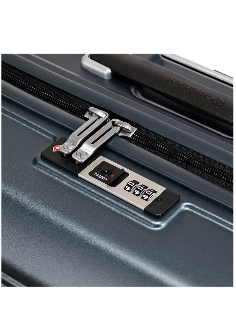 eminent Hard Case Travel Bag Medium Luggage Trolley Polycarbonate Lightweight Suitcase 4 Quiet Double Spinner Wheels With Tsa Lock KK10 Graphite