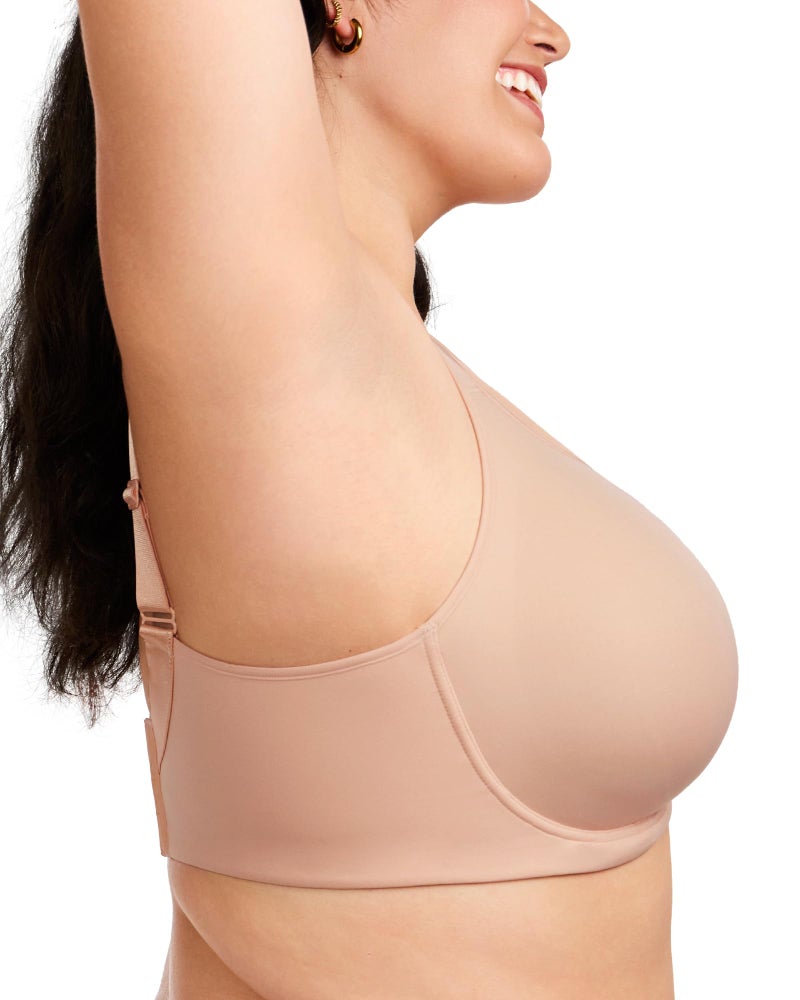 HSIA Bras for Women Minimizer Full Coverage, Plus Size T Shirt Unlined Underwire Smooth Bra, Seamless Cups Joan Ultimate Soft Taupe Beige - Image 4