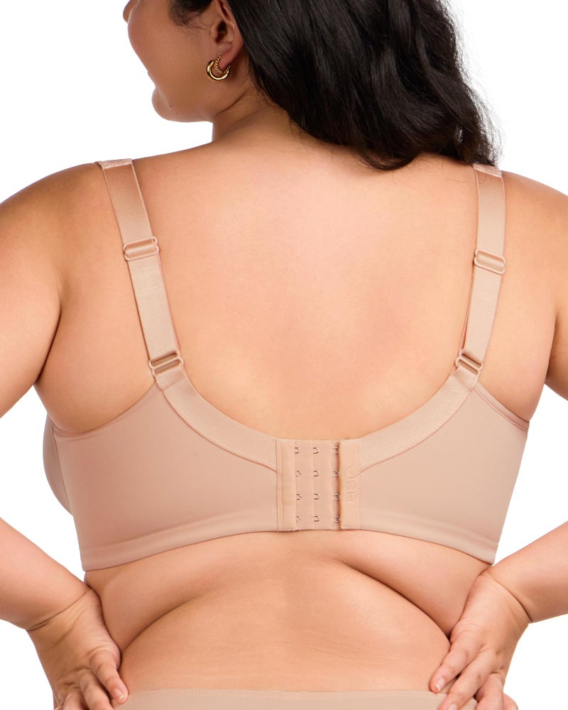 HSIA Bras for Women Minimizer Full Coverage, Plus Size T Shirt Unlined Underwire Smooth Bra, Seamless Cups Joan Ultimate Soft Taupe Beige - Image 5
