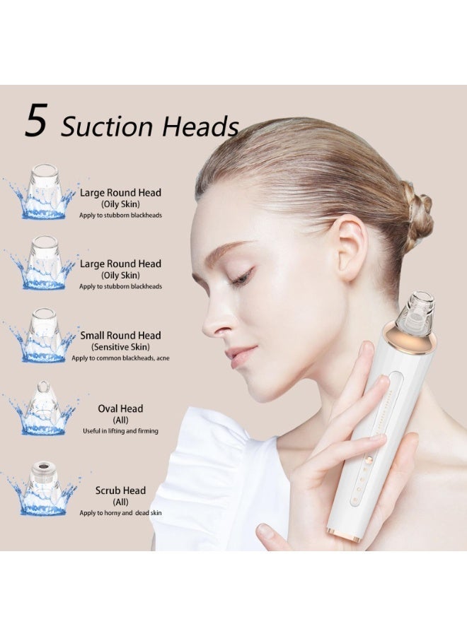 Woofixer Electric Blackhead Remover Vacuum, Pore Cleaner Tool with 4 Suction Heads, Facial Deep Cleaning Device for Nose & T-Zone, USB Rechargeable - Image 3