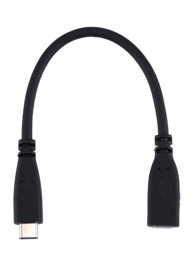 NIBEMINENT USB Type-C 3.1 Male To Female Adapter Cable 20centimeter Black - Image 1