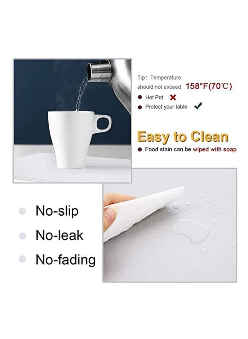 NIBEMINENT Placemats for Dining Table Set of 6 Faux Leather Placemat  - Image 4
