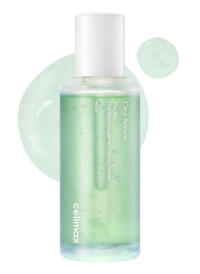 celimax celimax The Real Cica Niacinamide AC Calming Serum | with Hyaluronic Acid, Redness Relief, Moisturizing, Soothing & Restoring Serum, Mild Formula for Sensitive, 40ml  - Image 1