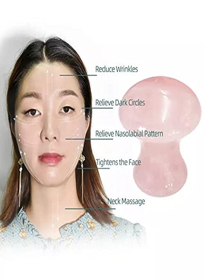 GEMTUB Natural Rose Quartz Gua Sha Stone Massage Tool - Mushroom Shape for Microcirculation, Radiance Boost, Anti-Aging, Wrinkle Prevention, and Toxin Removal - Image 4