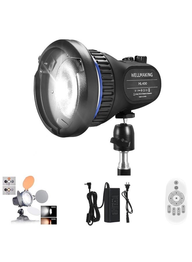 WellMaking 40w AC/DC 5600K Daylight Balanced CRI97+ LCD Screen Portable Continuous Light, Fresnel Lens, Barndoors, Bowens Mount, Dimmable and Quiet for Video Recording,Wedding,Outdoor Shooting - Image 1