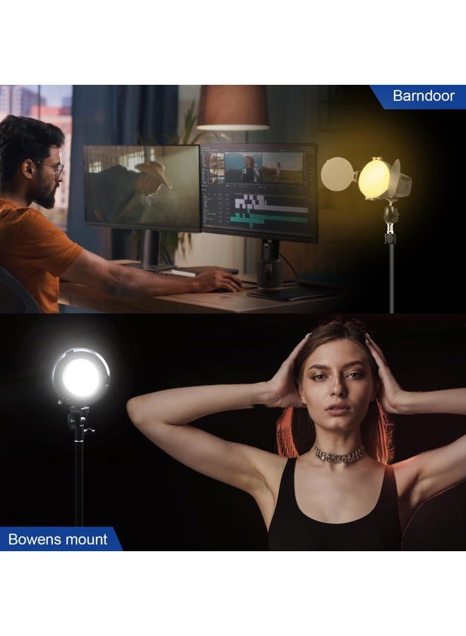 WellMaking 40w AC/DC 5600K Daylight Balanced CRI97+ LCD Screen Portable Continuous Light, Fresnel Lens, Barndoors, Bowens Mount, Dimmable and Quiet for Video Recording,Wedding,Outdoor Shooting - Image 4