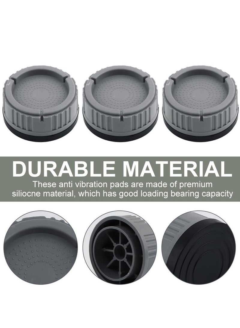 SYOSI Anti Vibration Pads 4Pack Stackable Shock Noise Cancelling Washer Dryer Isolation Pad Non slip Noise Cancelling Rubber Feet Pad Stabilizer for Heavy Duty Washing Machine Furniture's Legs  - Image 2