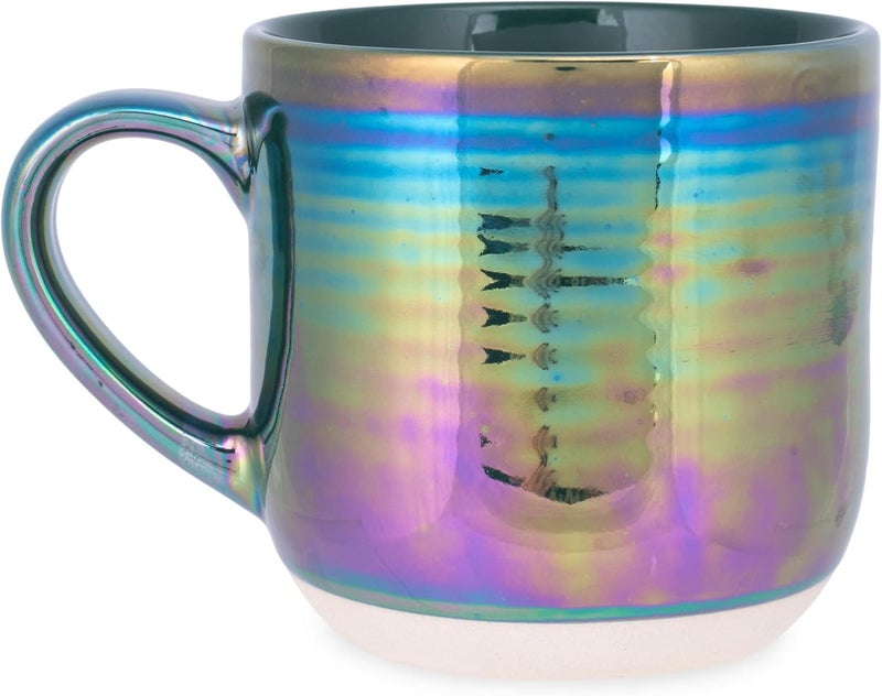 Elanze Designs Glossy Reactive Glaze Large 17 Fluid Ounce Everyday Kitchen Food Grade Ceramic Stoneware Coffee Mug Cup with Comfort Curved Handles Set of 4 Emerald Green - Image 2