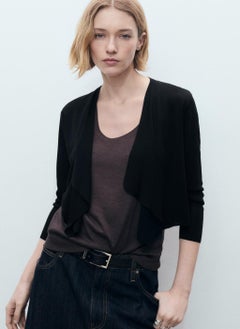 MANGO Knitted Cropped Cardigan  - Image 1