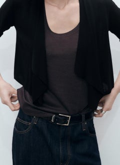 MANGO Knitted Cropped Cardigan  - Image 3