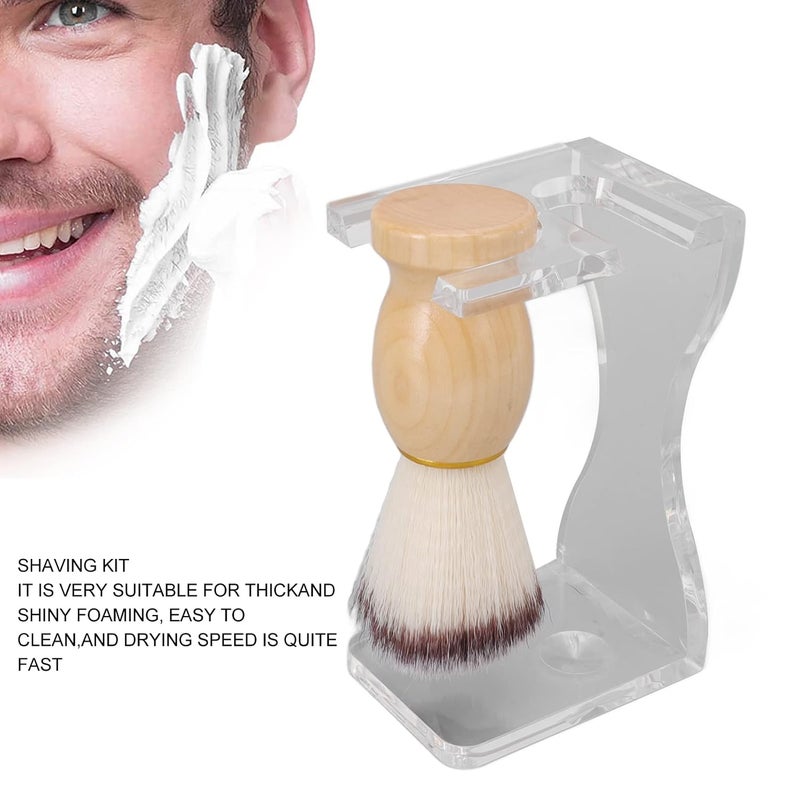 طقم حلاقة للرجال 3 في 1 مع حامل فرشاة أكريليك، وعاء فقاعات، وفرشاة بشعيرات نايلون - Image 3