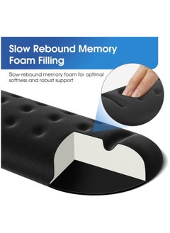 MileMelo Wrist Rest Support for Keyboard & Mouse Pad Combo with Comfortable Memory Foam Padding, Nonslip Rubber Base forComputer, PC, Laptop, Mac Typing and Wrist Pain Relief (Black Massage-Round)  - Image 5