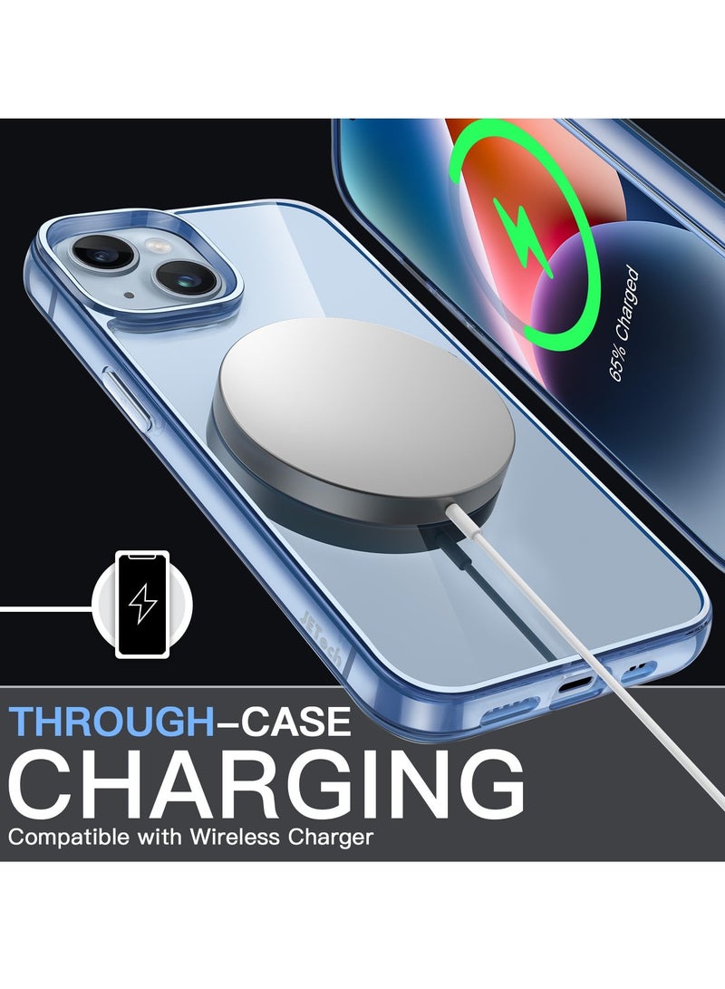 جي تيك حافظة لهاتف آيفون 14 بلس 6.7 بوصة غير صفراء مقاومة للصدمات غطاء خلفي مضاد للخدش شفاف خلفي سييرا بلو - Image 4