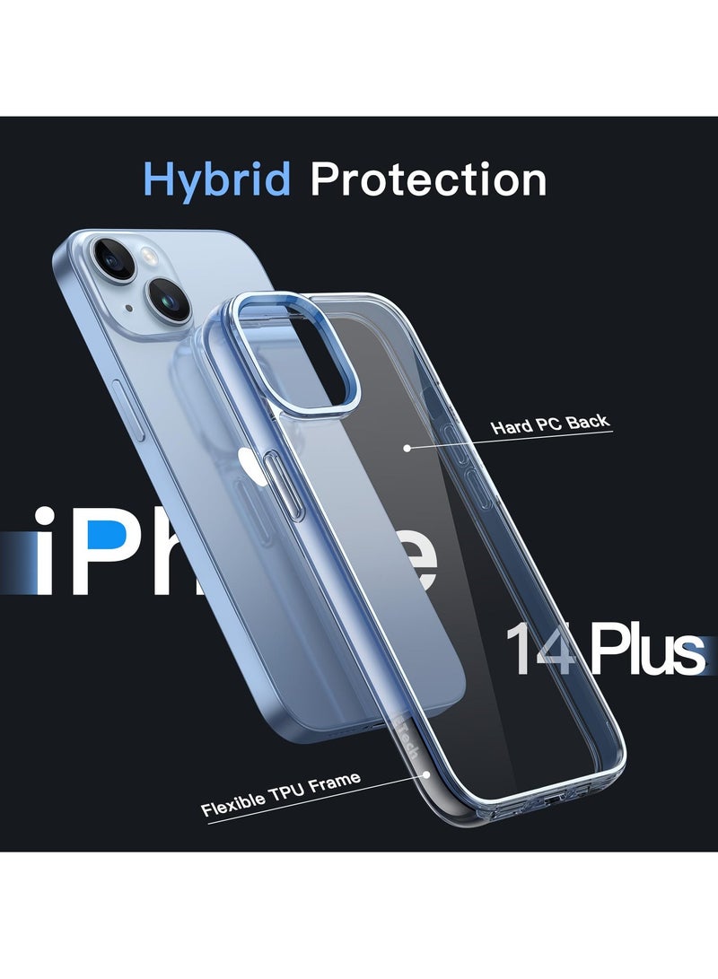 جي تيك حافظة لهاتف آيفون 14 بلس 6.7 بوصة غير صفراء مقاومة للصدمات غطاء خلفي مضاد للخدش شفاف خلفي سييرا بلو - Image 3
