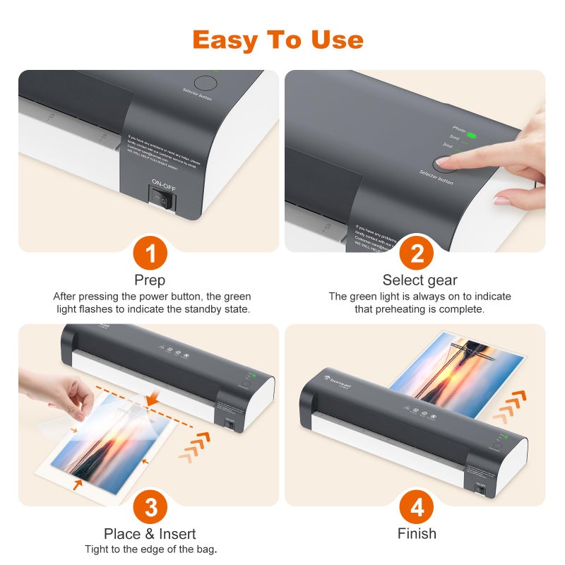 Bonsaii Laminator, 13 Inch 7-in-1 Thermal Laminator Machine with Never Jam Technology, with 40 Laminting Sheets for Home, Office, and Classroom Organization Supplies - Image 4