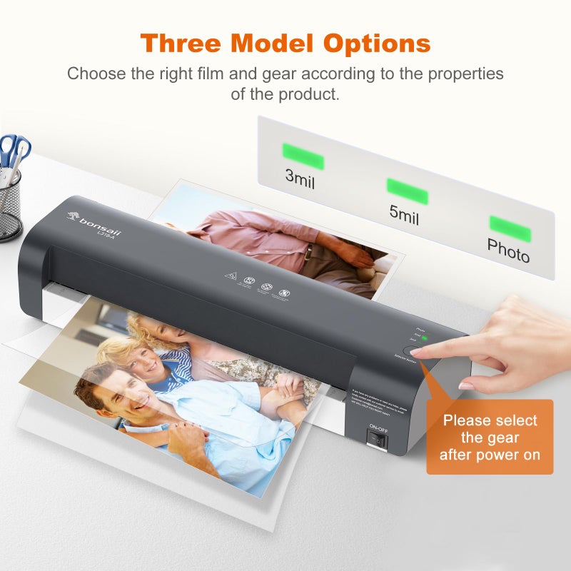 Bonsaii Laminator, 13 Inch 7-in-1 Thermal Laminator Machine with Never Jam Technology, with 40 Laminting Sheets for Home, Office, and Classroom Organization Supplies - Image 5