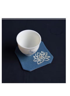 Y&D Chinese Style Cotton Linen Retro Water Absorbing Double Layer Thickened Cup Holder Fabric Embroidered Tea Cup Pad Fabric Art Cup Pad  - Image 3