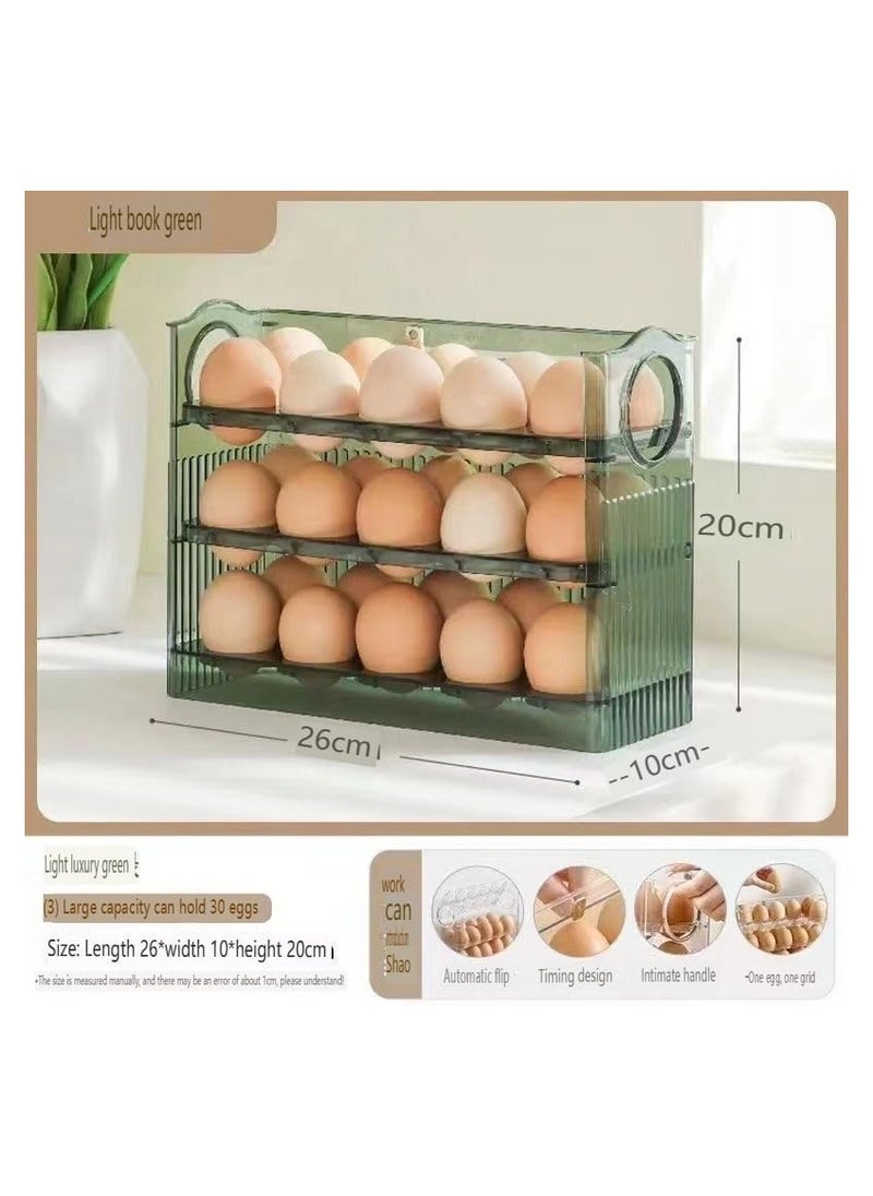 Egg Holder for Fridge, 3 Tiers Egg Organizer for Refrigerator, Eggs Holder Countertop with Timers, Space-Saving Eggs Dispenser for Refrigerator, 30 Eggs Container for Refrigerators  - Image 2