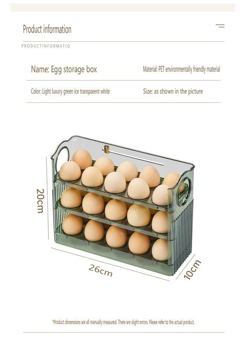 Egg Holder for Fridge, 3 Tiers Egg Organizer for Refrigerator, Eggs Holder Countertop with Timers, Space-Saving Eggs Dispenser for Refrigerator, 30 Eggs Container for Refrigerators  - Image 3