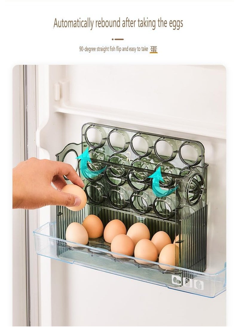Egg Holder for Fridge, 3 Tiers Egg Organizer for Refrigerator, Eggs Holder Countertop with Timers, Space-Saving Eggs Dispenser for Refrigerator, 30 Eggs Container for Refrigerators  - Image 4