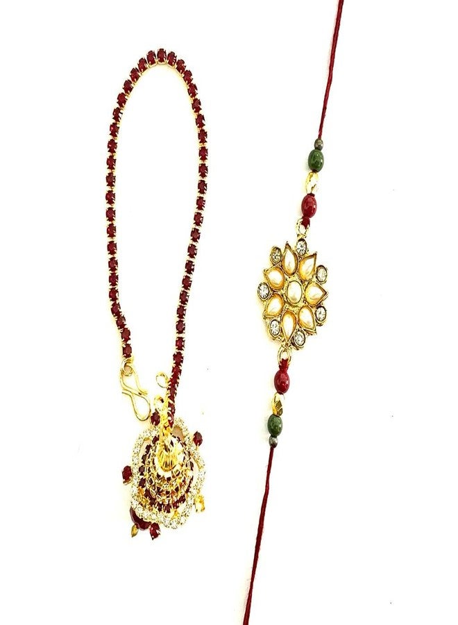 RELBEES Rakhi for Bhaiya Bhabhi|Lumba Rakhi for Bhabhi|Rakhi for Brother|Couple Rakhi Set|Rakhi Gift with Roli Chawal - Image 1