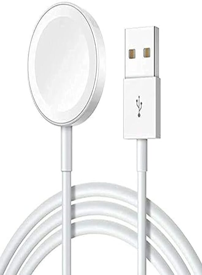 HRX Portable Magnetic Wireless Charging Dock USB Watch Charger Cable for Apple iWatch (Series 5/4/3/2) - White