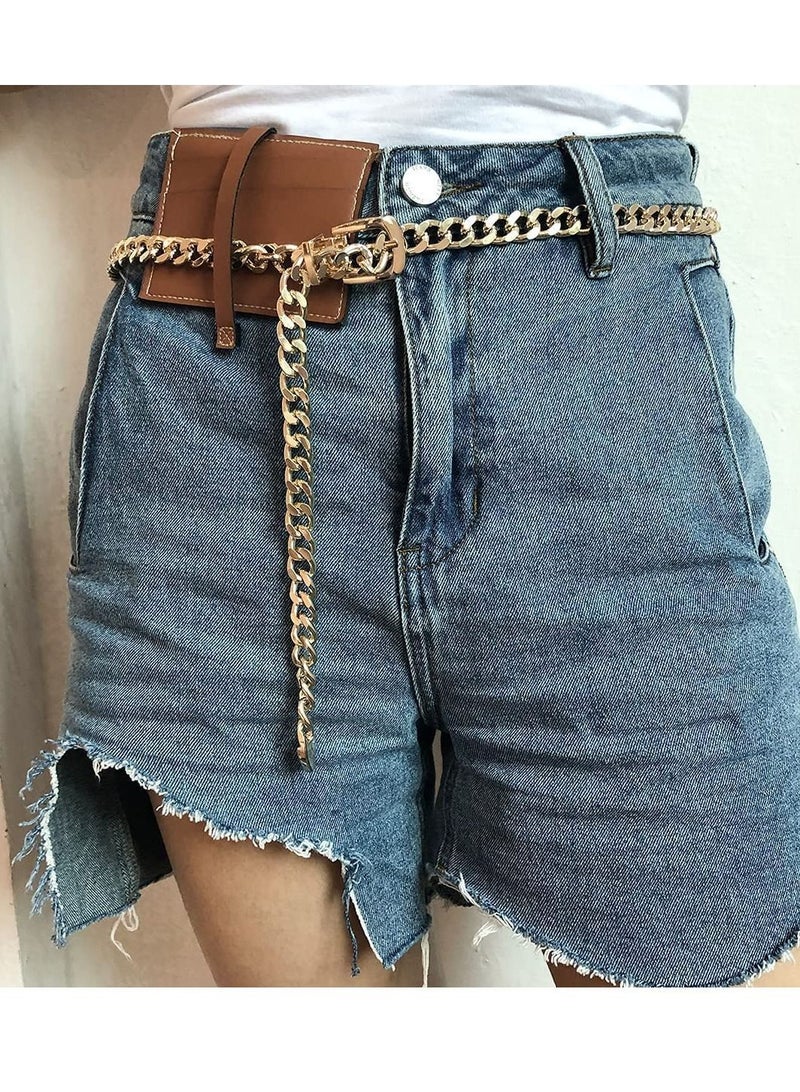 Women's Belt Chain Belt, Gold Adjustable Punk Chain, Suitable for Long Skirt, Short Jeans, Shorts, Suit Pants, Personalized Denim  - Image 2
