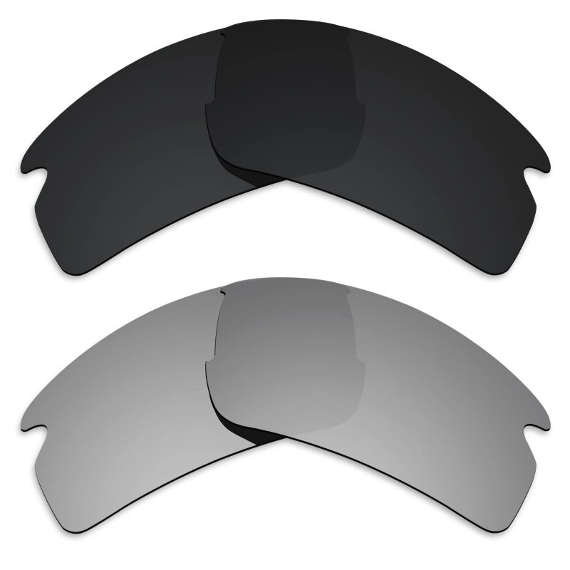 Alphax 2 Pair Polarized Replacement Lenses for Oakley Flak 2.0 OO9295 - Black+Titanium - Image 5