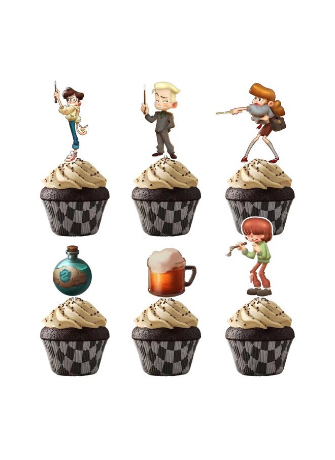Zeemey - Harry Potter Balloon Set with Happy Birthday Banner,Cake Topper,Perfect for Graduation Baby Shower Birthday Bachelorette Party Backdrop Decoration,Suitable for Indoor and Outdoor - Image 1