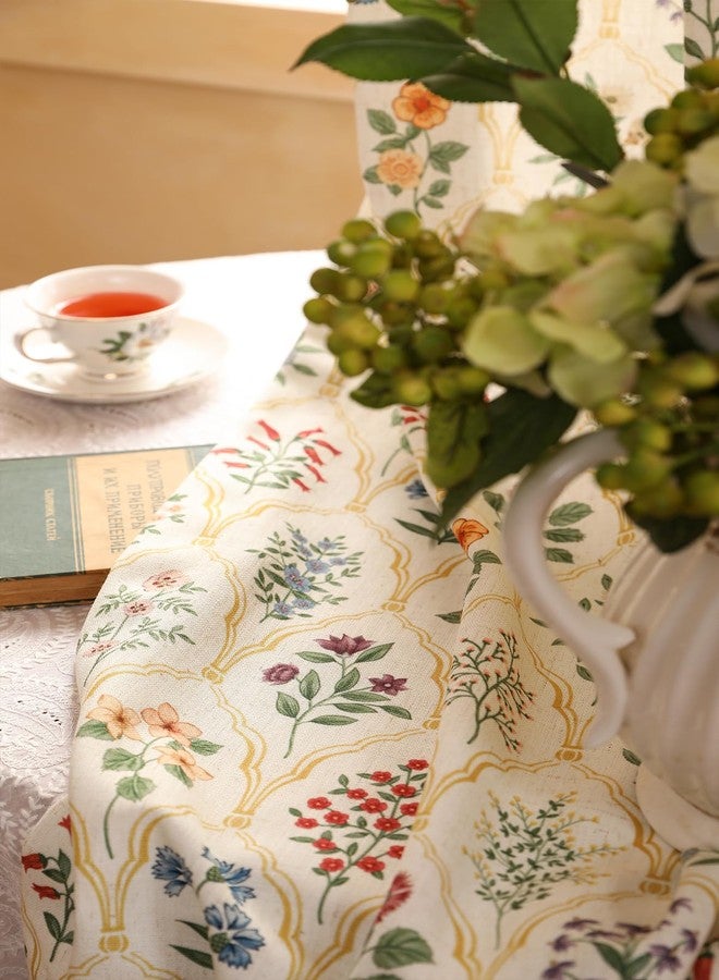 ISAENNE Vintage 63 Inch Length 2 Panels Set Semi Sheer Botanical Toile Curtain,French Country Style Linen Curtains with Various Plant and Floral Pattern,Suitable for Bedroom,Living Room,65"*63" - Image 3