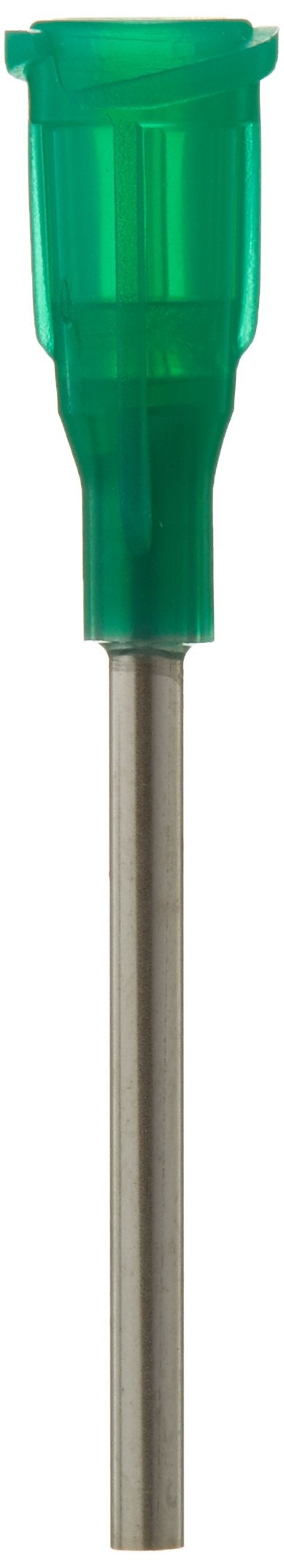Weller KDS141P 1 Long Stainless Steel 14 Gauge Needle with Dark Green Luer Lock Hub 067 ID and 083 OD 50 Pack