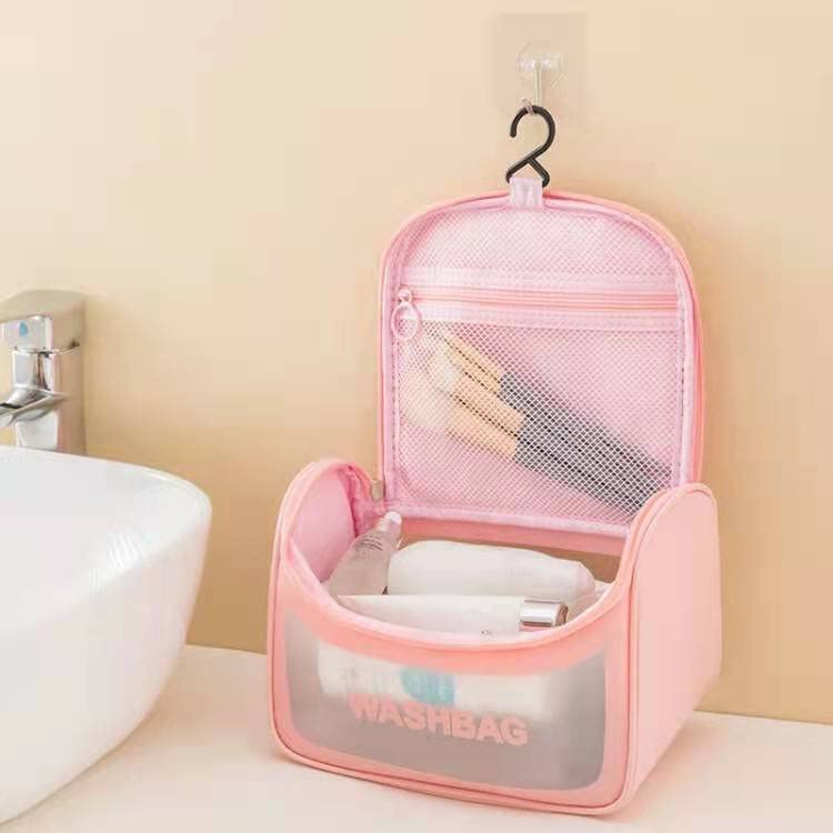 Atipriya Multi Functional Large Cosmetic Bag with Hook for Travel Makeup Organizer Cosmetic Pouch Household Grooming Kit Makeup Wash Bag for Women, Pack of 1 - Image 3