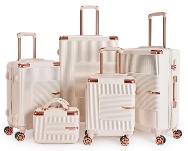 LIMRA Luggage set 5 pieces travel Bags with a distinctive design from limra Beige Color