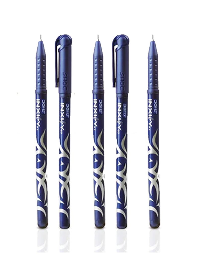 DOMS أقلام حبر جاف إنكسي في 0.7 مم زرقاء - عبوة من 5 أقلام - Image 1