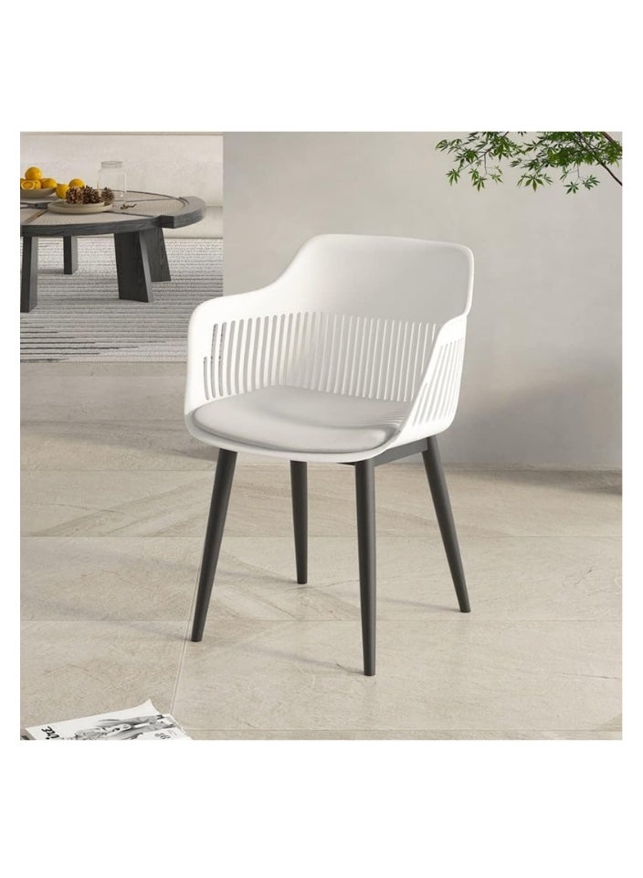 SMART HOME Set of 2 Fiber Chairs with Modern Design and Sturdy Legs - 45x50 x80 cm | Durable Seat for Offices, Dining Rooms, Coffee Shops, Gardens, and Outdoor Lounges - Image 1