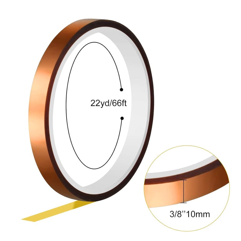 FEPITO 4 Rolls Heat Tape for Heat Press Resistant Temperature Polyimide Tape,Ideal Solution for Heat Transfer,Sublimation,Heat Vinyl Press,3D Printing Electronics,Soldering,Circuit Board and More - Image 2