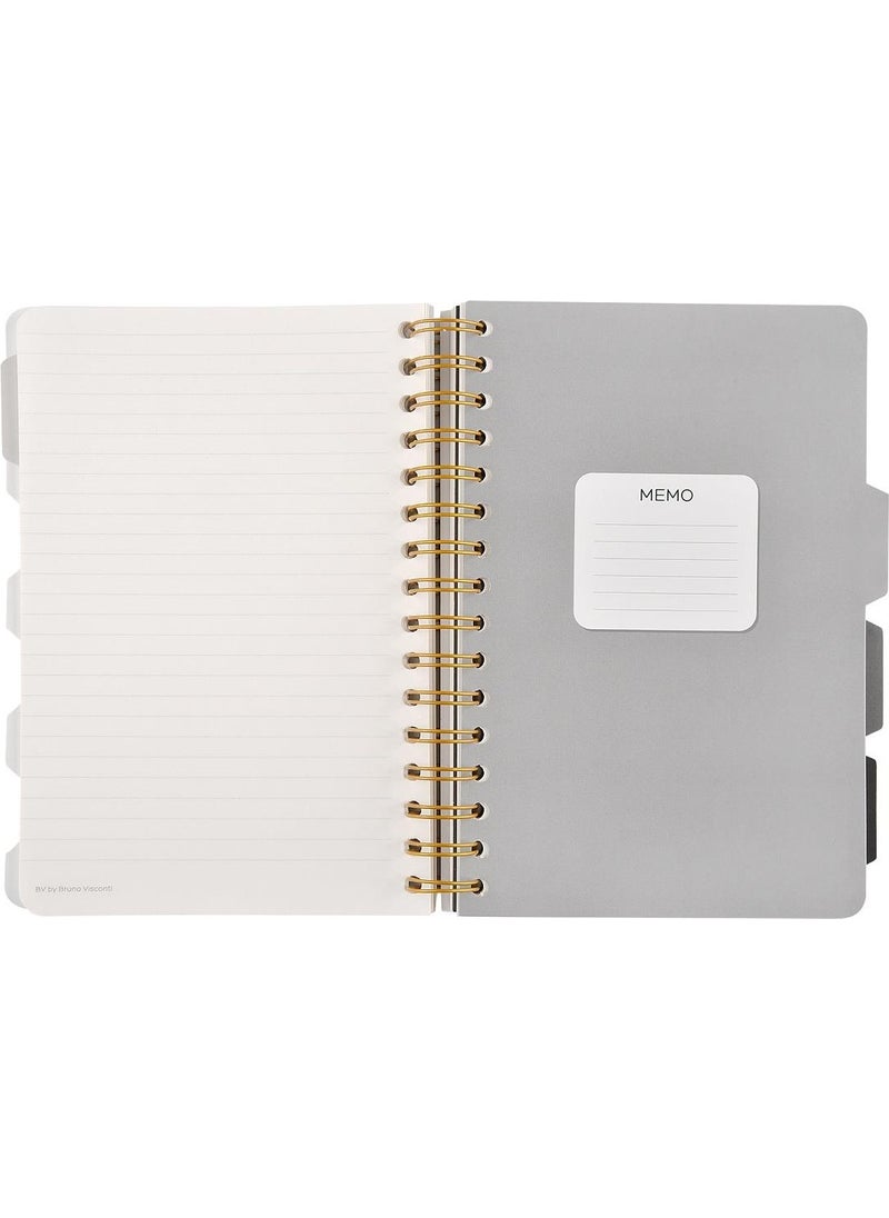 Bruno Visconti - Spiral Notebook A5 with 4 Bookmarks, Set of 30. Striped, Make 30. Striped, Make 30. Dotted, Build 30. Straight - Image 1