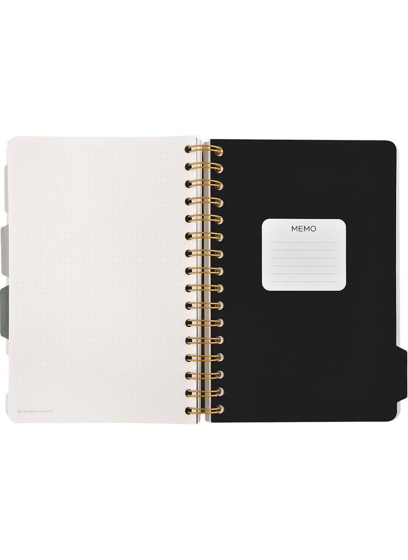 Bruno Visconti - Spiral Notebook A5 with 4 Bookmarks, Set of 30. Striped, Make 30. Striped, Make 30. Dotted, Build 30. Straight - Image 1