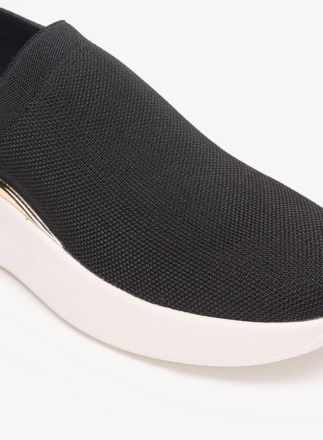 Flora Bella By Shoexpress Textured Slip-On Low Ankle Sneakers